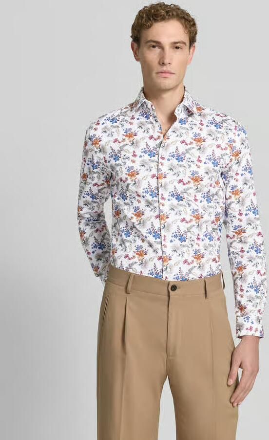 Jake*s slim fit zakelijk hemd met kentkraag - Foto 3