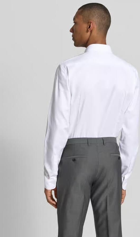 Jake*s slim fit zakelijk hemd met kentkraag - Foto 2