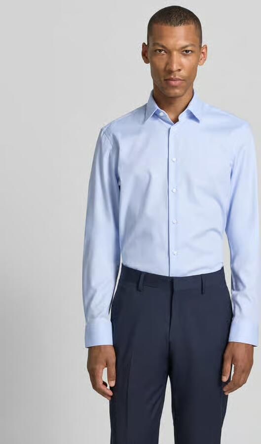 Jake*s slim fit zakelijk hemd met kentkraag - Foto 3