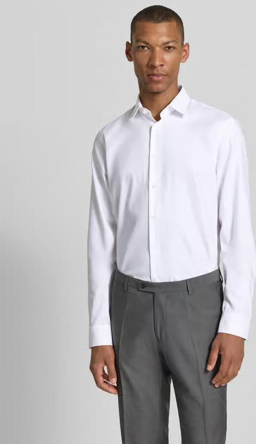 Jake*s slim fit zakelijk hemd met kentkraag - Foto 3