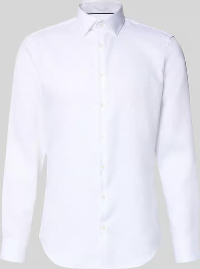 Jake*s slim fit zakelijk hemd met structuurpatroon en kentkraag - Foto 2
