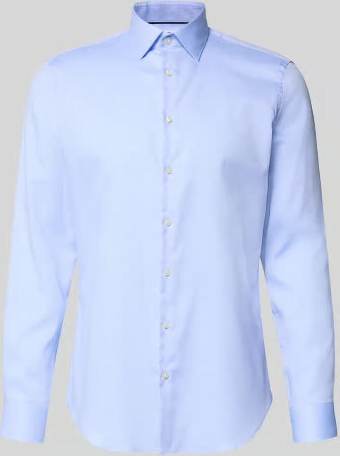Jake*s slim fit zakelijk hemd met structuurpatroon en kentkraag - Foto 2