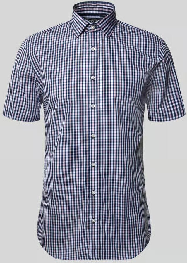 Jake*s slim fit zakelijk hemd van katoen met kentkraag - Foto 2