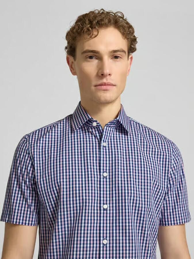 Jake*s slim fit zakelijk hemd van katoen met kentkraag