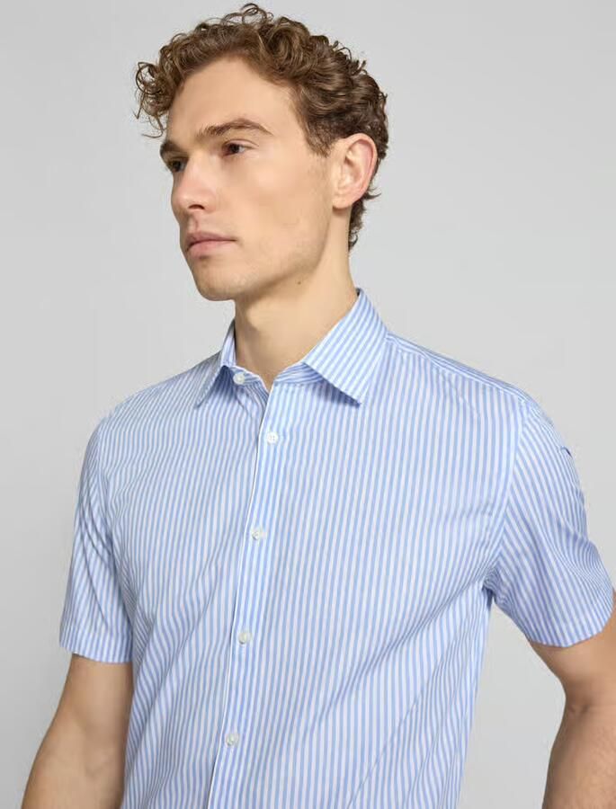 Jake*s slim fit zakelijk hemd van katoen met kentkraag