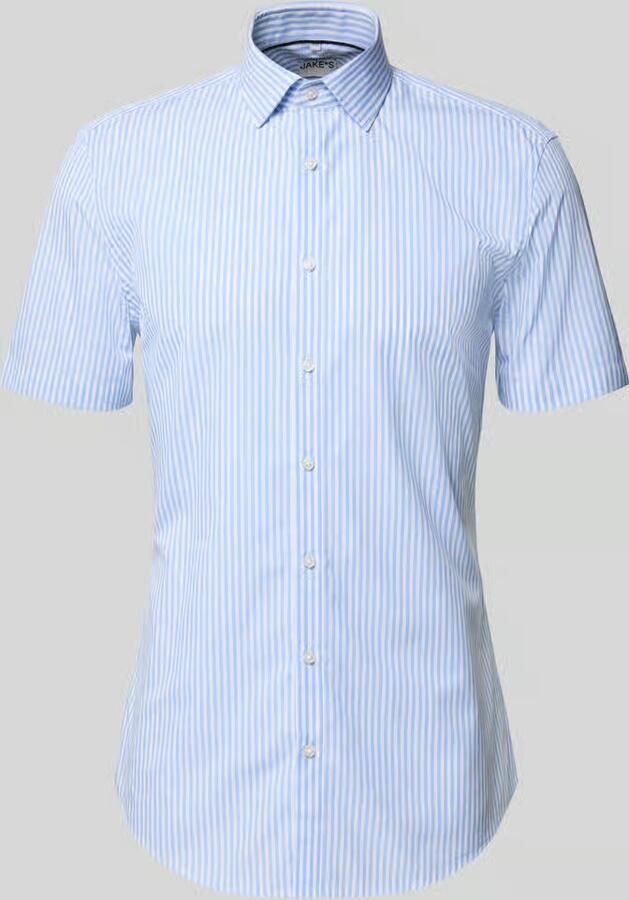 Jake*s slim fit zakelijk hemd van katoen met kentkraag - Foto 2