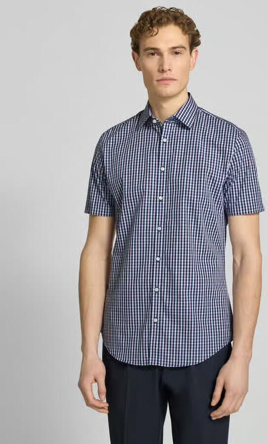 Jake*s slim fit zakelijk hemd van katoen met kentkraag - Foto 3