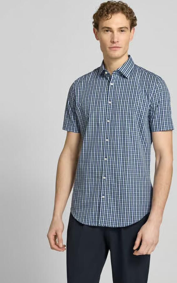 Jake*s slim fit zakelijk hemd van katoen met kentkraag - Foto 3