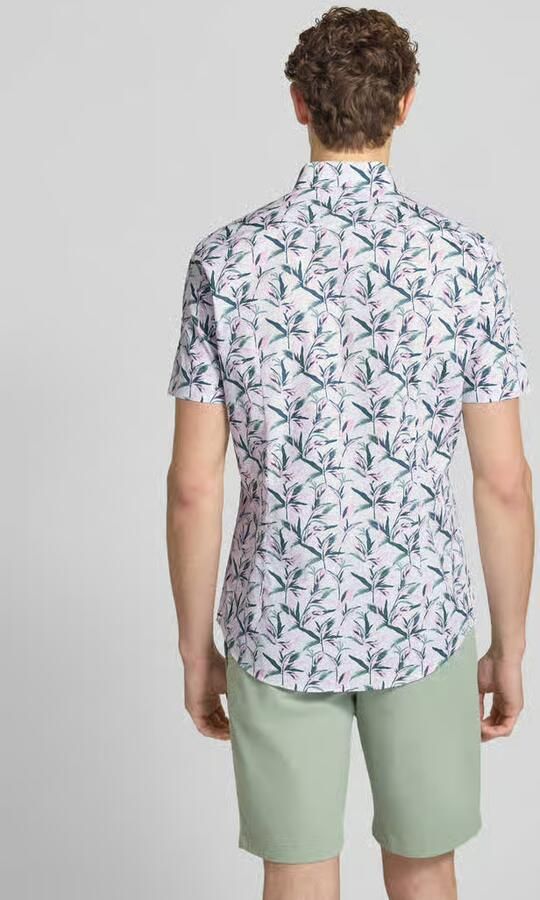 Jake*s slim fit zakelijk hemd van katoen met kentkraag