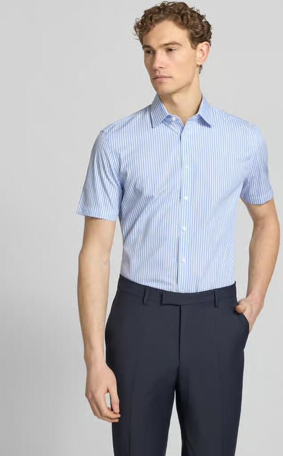 Jake*s slim fit zakelijk hemd van katoen met kentkraag - Foto 3