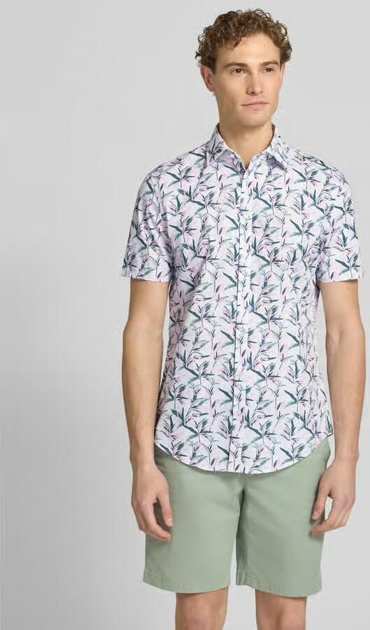Jake*s slim fit zakelijk hemd van katoen met kentkraag - Foto 4