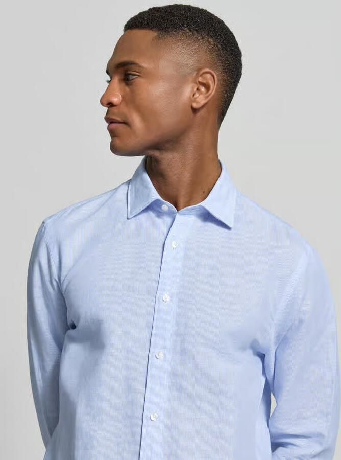 Jake*s Slim fit Zakelijk Hemd van Linnenmix