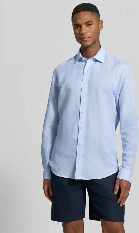 Jake*s Slim fit Zakelijk Hemd van Linnenmix - Foto 2