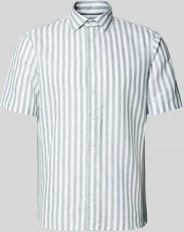 Jake*s Slim fit zakelijk Hemd van linnenmix met Kentkraag - Foto 2