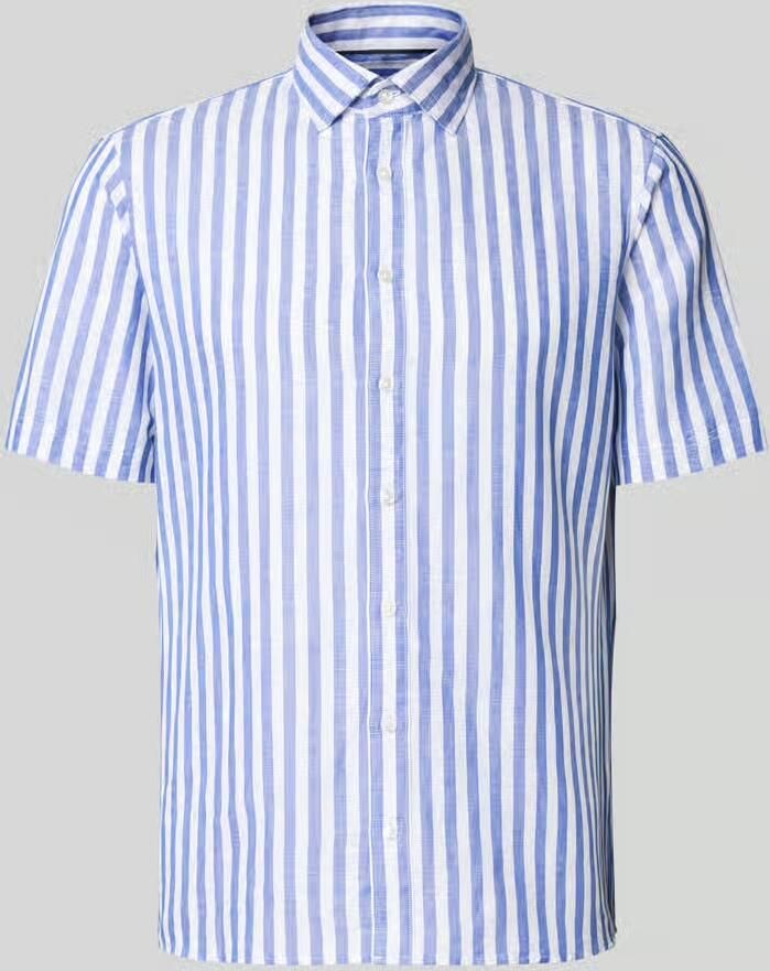 Jake*s Slim fit zakelijk Hemd van linnenmix met Kentkraag - Foto 2