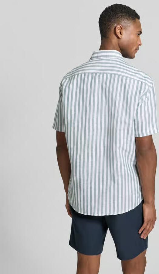 Jake*s Slim fit zakelijk Hemd van linnenmix met Kentkraag - Foto 3