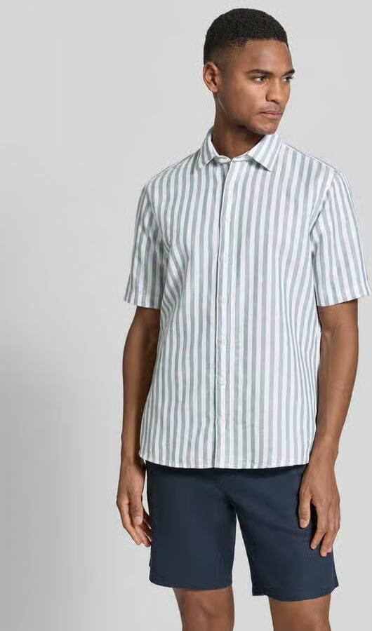 Jake*s Slim fit zakelijk Hemd van linnenmix met Kentkraag - Foto 2