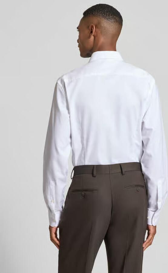 Jake*s Slim fit zakelijk hemd van puur katoen