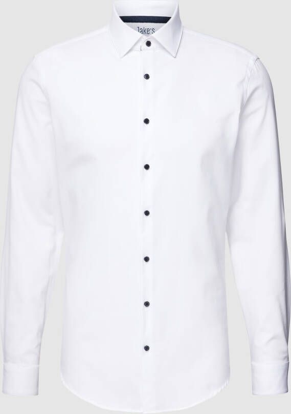 Jake*s Slim fit zakelijk overhemd met kentkraag