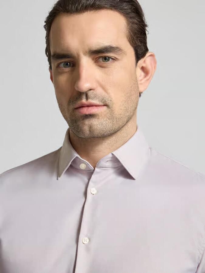 Jake*s Slim fit zakelijk overhemd met kentkraag en extra lange mouwen