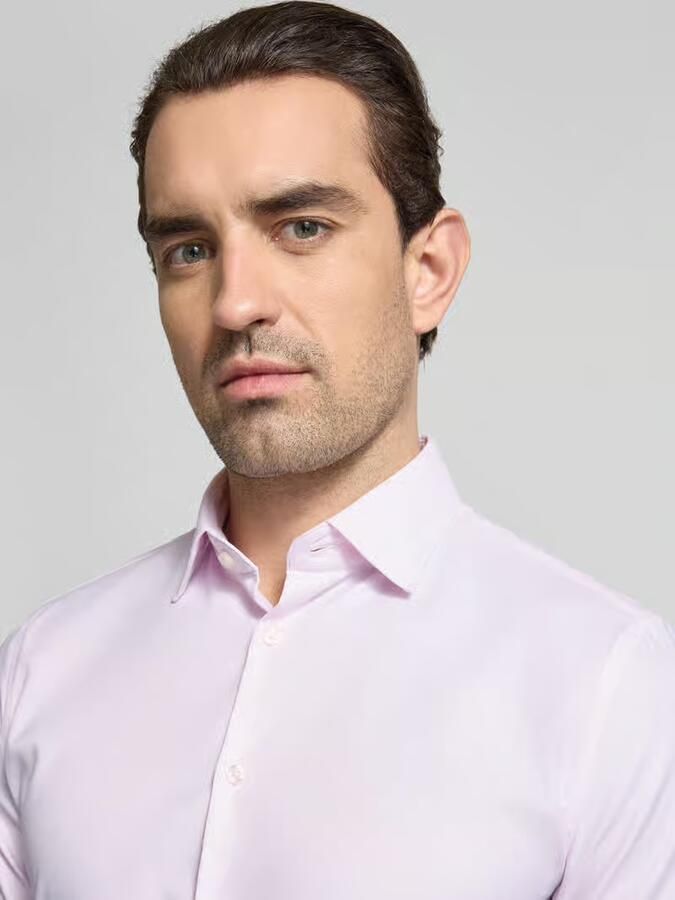 Jake*s Slim fit zakelijk overhemd met kentkraag en extra lange mouwen