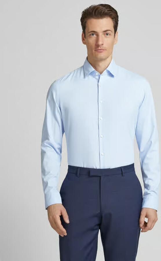 Jake*s Slim fit zakelijk overhemd met stretch - Foto 3