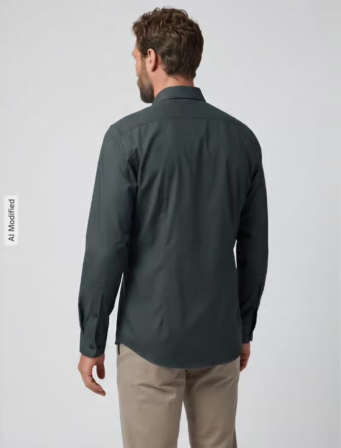 Jake*s slim fit zakelijk overhemd met kentkraag