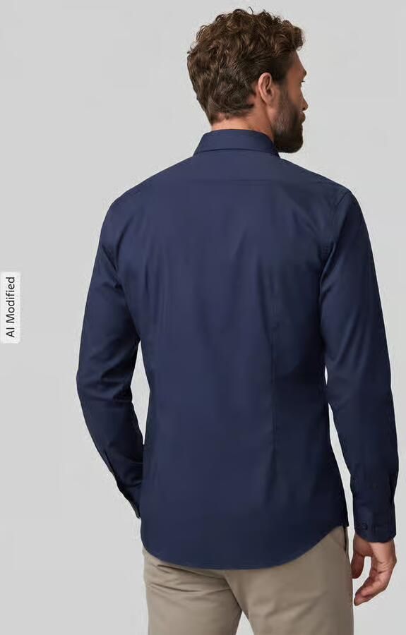 Jake*s slim fit zakelijk overhemd met kentkraag