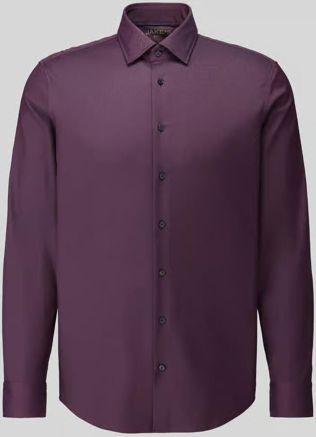 Jake*s slim fit zakelijk overhemd met kentkraag - Foto 3