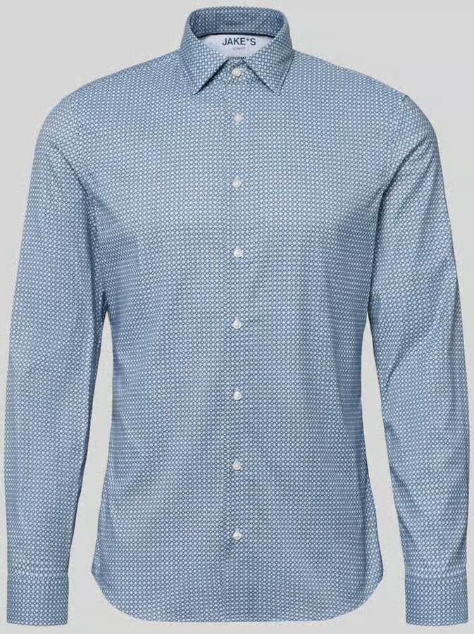 Jake*s Slim fit zakelijk overhemd met kentkraag
