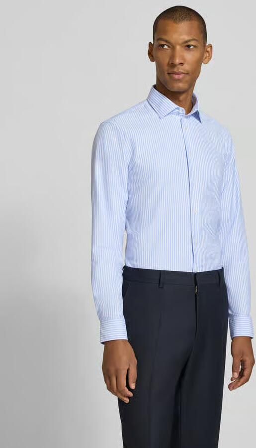 Jake*s slim fit zakelijk overhemd met kentkraag - Foto 3