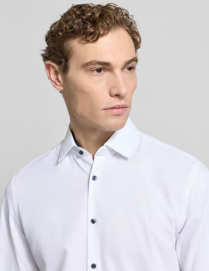 Jake*s Slim fit zakelijk overhemd met kentkraag - Foto 2
