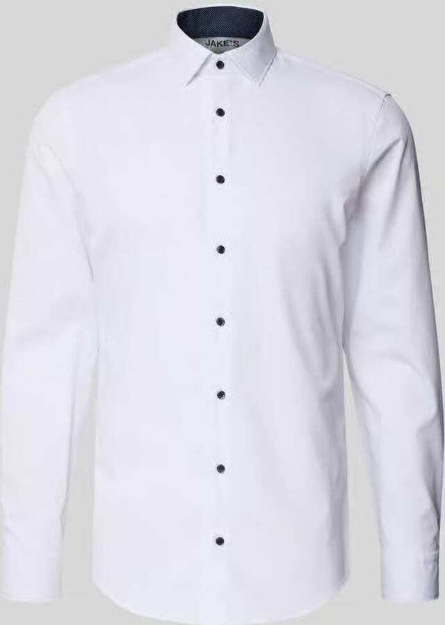 Jake*s Slim fit zakelijk overhemd met kentkraag - Foto 3