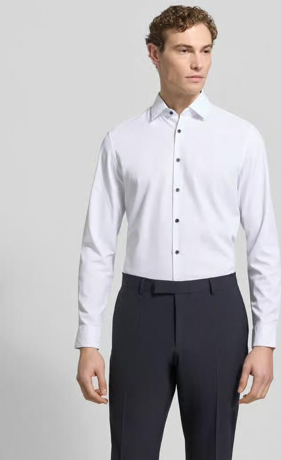 Jake*s Slim fit zakelijk overhemd met kentkraag - Foto 4