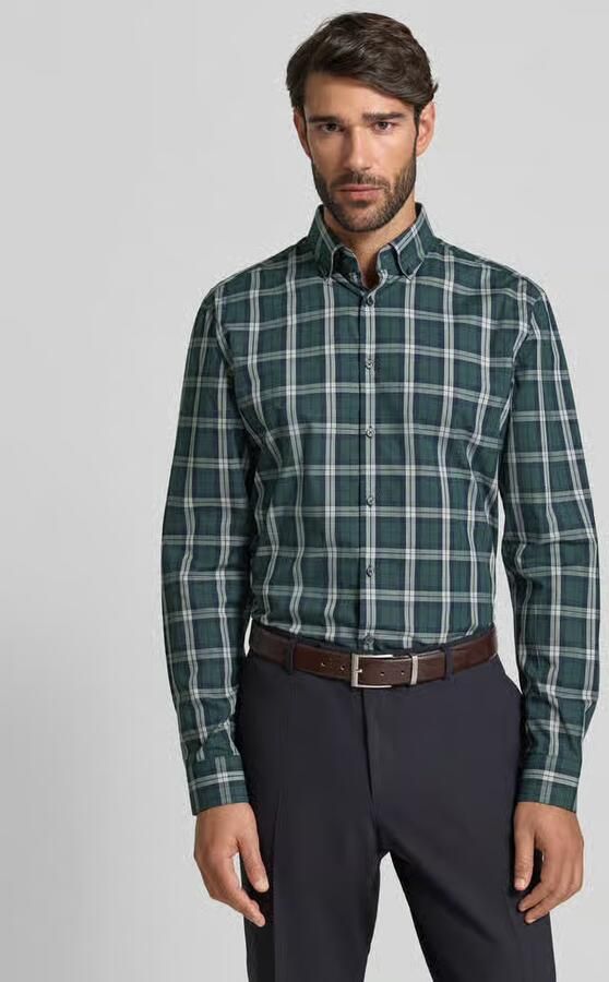 Jake*s Slim fit zakelijk overhemd van katoen - Foto 2