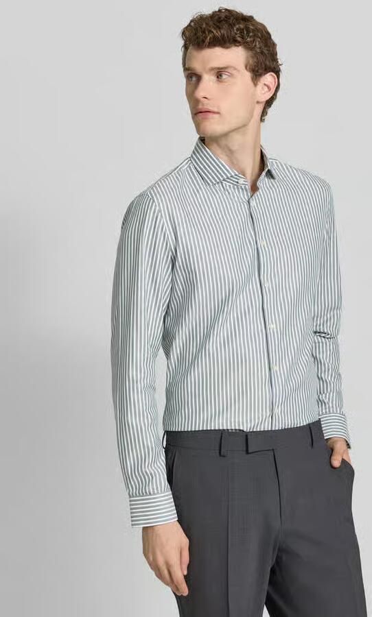 Jake*s Slim fit zakelijk overhemd van katoen met haaikraag - Foto 2