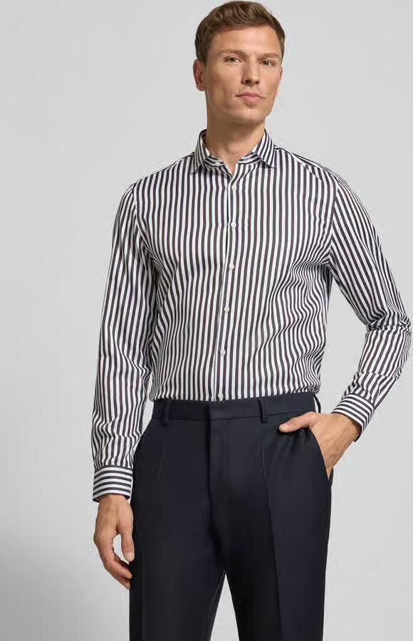 Jake*s Slim fit zakelijk overhemd van katoen met haaikraag - Foto 2