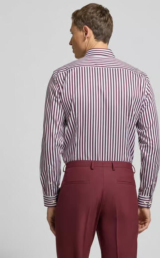 Jake*s Slim fit zakelijk overhemd van katoen met haaikraag