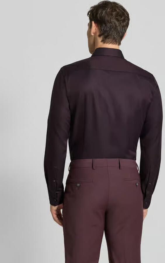 Jake*s Slim fit zakelijk overhemd van katoen met haaikraag