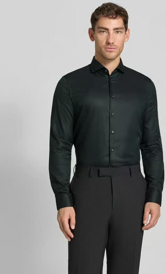 Jake*s Slim fit zakelijk overhemd van katoen met haaikraag - Foto 2