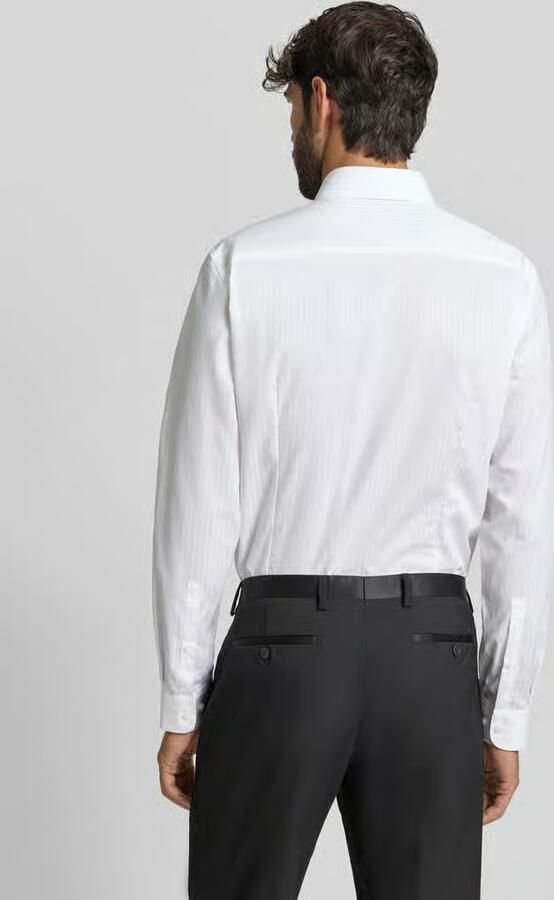 Jake*s Slim fit zakelijk overhemd van katoen met kentkraag