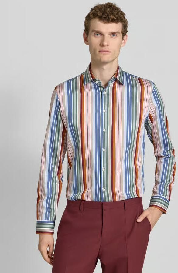 Jake*s Slim fit zakelijk overhemd van katoen met kentkraag - Foto 2