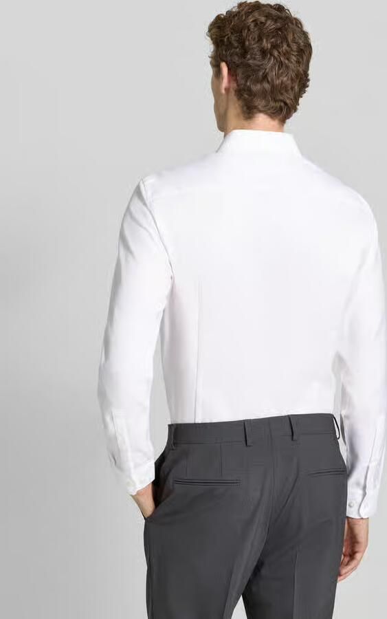 Jake*s Slim fit zakelijk overhemd van premium kwaliteit met kentkraag - Foto 4