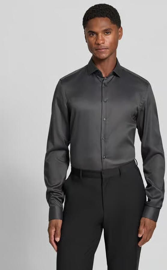 Jake*s Slim fit zakelijk overhemd van premium kwaliteit met extra lange mouwen - Foto 2