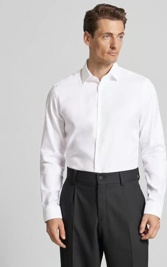 Jake*s Slim fit zakelijk overhemd van premium kwaliteit met kentkraag - Foto 5