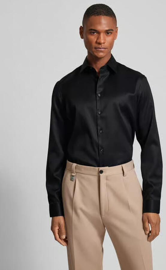 Jake*s Slim fit zakelijk overhemd van satijn - Foto 2