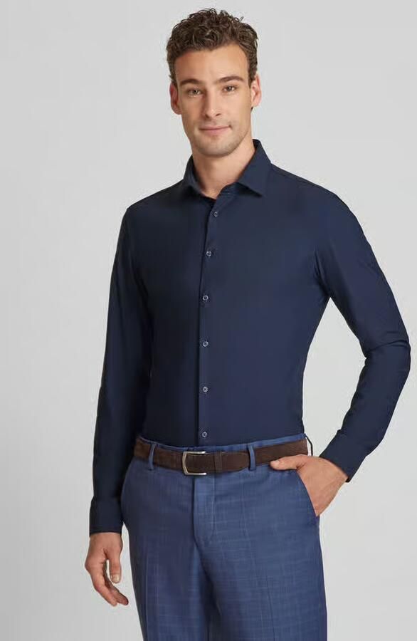 Jake*s Super slim fit zakelijk overhemd met kentkraag - Foto 2