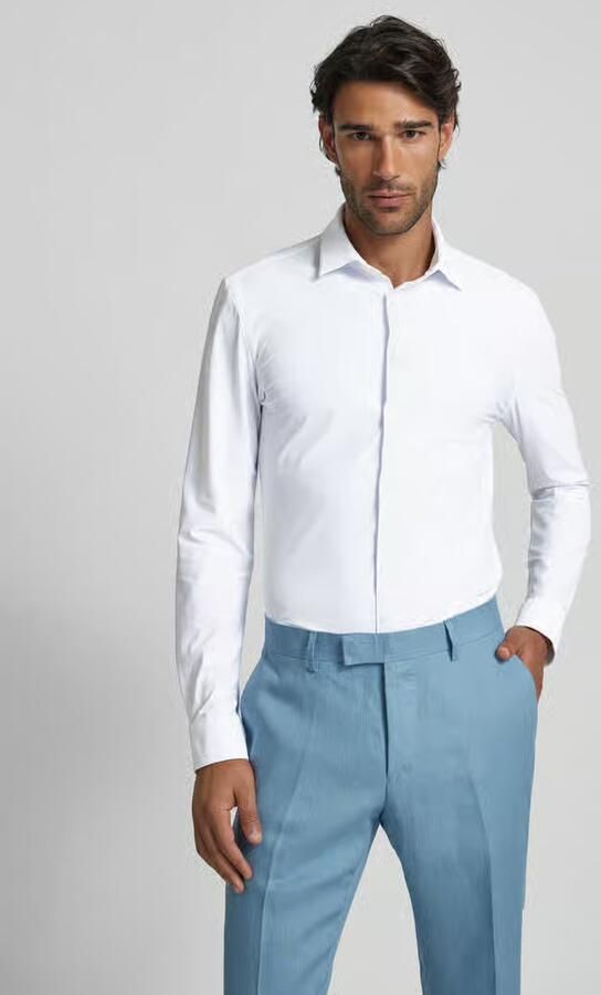 Jake*s Super slim fit zakelijk overhemd met knoopsluiting - Foto 2