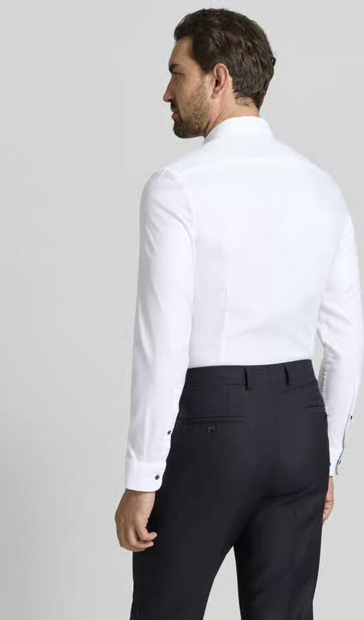 Jake*s Super slim fit zakelijk overhemd van katoen met kentkraag