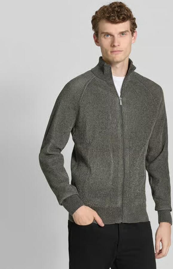 Jake*s Studio Men Cardigan met opstaande kraag en ritssluiting - Foto 2